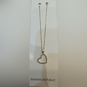 Banana Republic Gold Open Heart Necklace